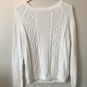 White knit sweater